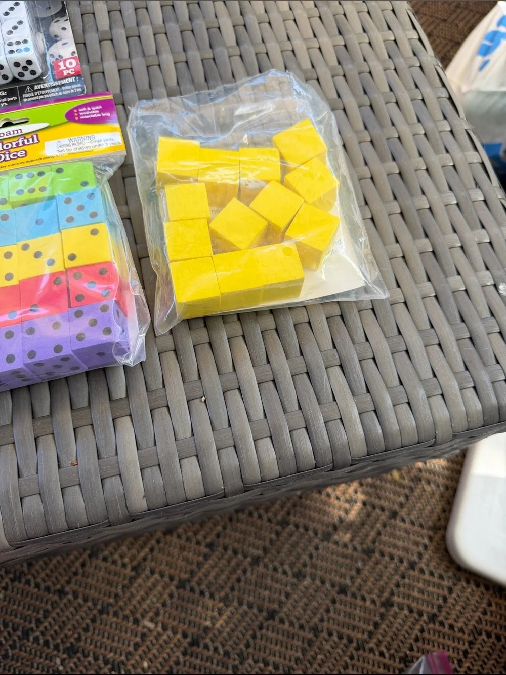Colorful Foam Dice and Kids Game Set - Yellow, Green, Blue, Red